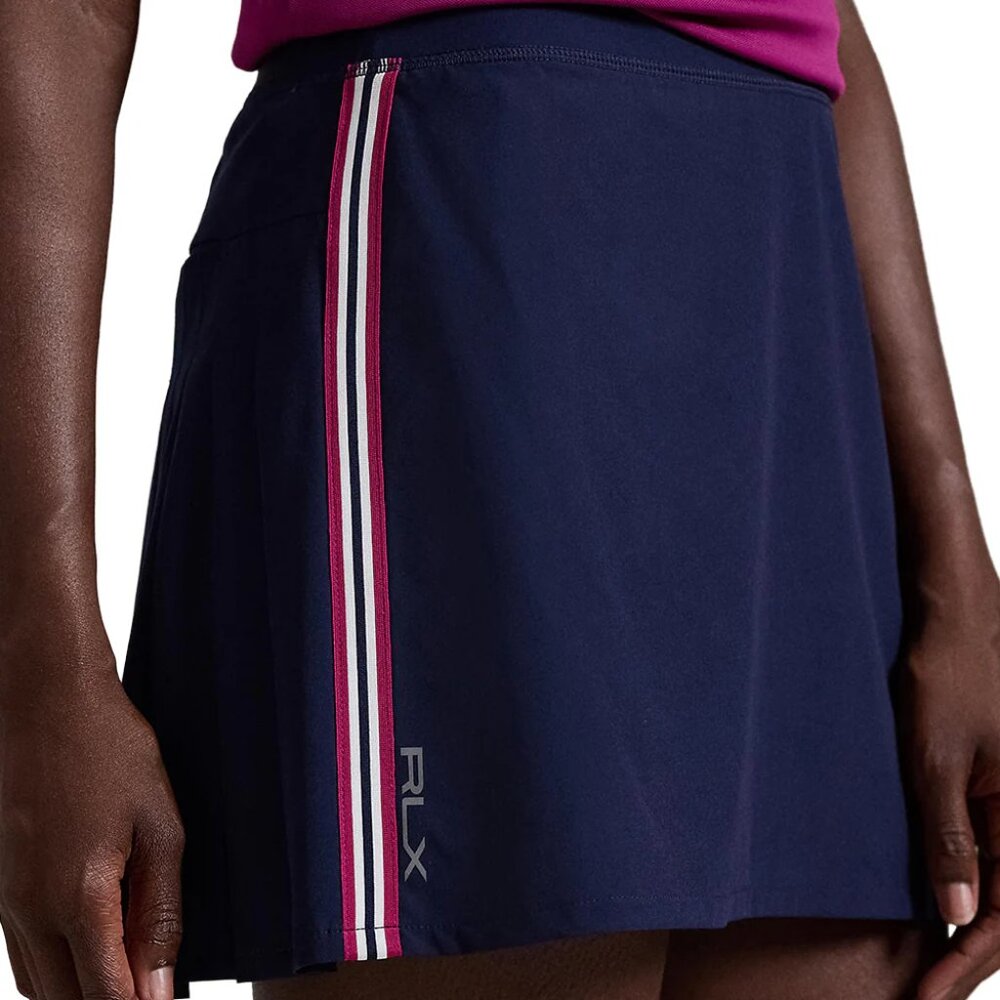 NWT RLX Ralph Lauren Women's 4-Way Stretch Back Pleated 15" Skirt Skort